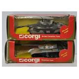(2) 1998 Corgi 1:60 Die Cast Military Tank Models