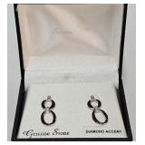 Sterling Silver & Diamond Earrings