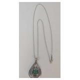 Artist Signed Navajo Sterling & Turquoise Necklace