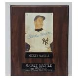 Signed Mickey Mantle Photo Plaque w/Certificate