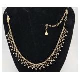 Givenchy Rhinestone Lace Gold Tone Necklace