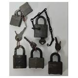 (6) Asst. Vintage Padlocks with Keys