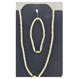 14KT & Pearl Necklace & Bracelet