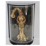 1990 Barbie Bob Mackie Gold Barbie w/Display Case