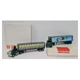 (2) Winross Die Cast Rolling Rock Tractor Trailers
