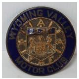 1925 Wyoming Valley Motor Club Enamel Plate Topper