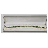 18KT Gold over Sterling Emerald Bracelet w/OB