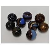 (9) 5/8" Antique Machine Made Marbles