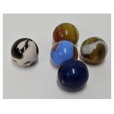 (5) 3/4" Antique Machine Made Marbles