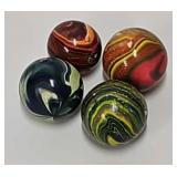 (4) 3/4" Antique Machine Made Marbles