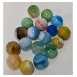 (18) 1/2" & 5/8" Antique Machine Made Marbles