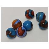 (7) 5/8" Antique Machine Made Marbles