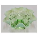Green Opalescent Glass 8 1/4" Bowl