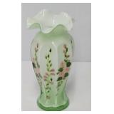 Fenton Opaline Green Cased Glass 7 3/4"  Vase