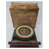Simplex Model C Tin Litho Typewriter w/OB