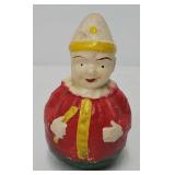 Antique Papier-Mache 5" Clown Roly-Poly Rattle