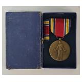 WWII US Victory Medal w/Ribbon Bar & Orig Box