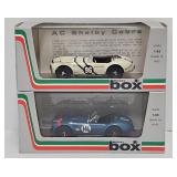 (2) Model Box 1:43 Die Cast AC Shelby Cobras
