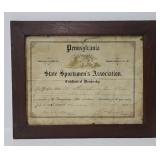 1893 Pennsylvania State Sportsman Association Cert