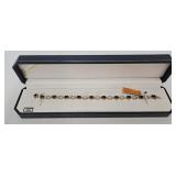 18KT Gold over Sterling Topaz & Diamond Bracelet