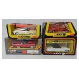 (4) Corgi 1:43 Die Cast Classic Sports Cars w/OB
