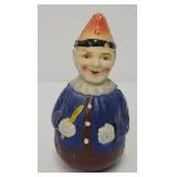 Antique Composition 6 1/2" Clown Roly-Poly