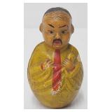 Antique Composition China Man Roly-Poly Rattle