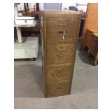 QUARTERSAWN OAK 4 DRAWER FILE CABINET