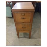 2 DOOR OAK FILE CABINET