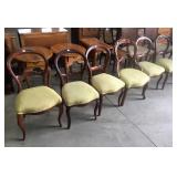 6 VICTORIAN UPH. SEAT BALLOON BACK CHAIRS