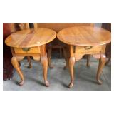 2 MODERN OVAL TOP END TABLES