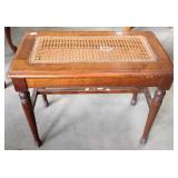 MID CENTURY CANE SEAT VANITY BENCH MID CENTURY CANE SEAT VANITY BENCH