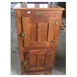 2 DOOR OAK ICE BOX CABINET