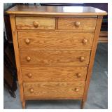 2 OVER 4 DRAWER OAK HIGH CHEST