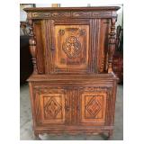 BLIND DOOR CHINA CABINET WITH COLUMNS