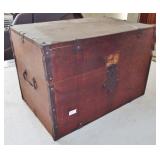 ANTIQUE WOODEN BOX WITH BALE HANDLES