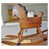 WOODEN FOLK ART ROCKING HORSE