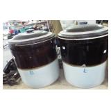 STONEWARE CROCKS WITH LIDS STONEWARE CROCKS WITH LIDS