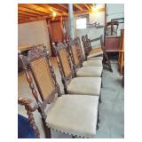 4 FANCY CARVED WOOD CHAIRS 4 FANCY CARVED WOOD CHAIRS