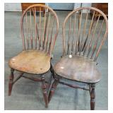 2 PLANK SEAT BACE BACK WINDSOR CHAIRS 2 PLANK SEAT BACE BACK WINDSOR CHAIRS