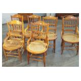 6 VICTORIAN CAN SEAT SPINDLE BACK CHAIRS 6 VICTORIAN CAN SEAT SPINDLE BACK CHAIRS