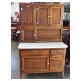 OAK HOOSIER TYPE KITCHEN CABINET