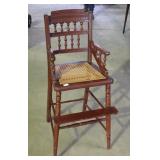 VICTORIAN CANE SEAT HIGH CHAIR