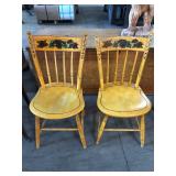 WINDSOR STYLE PLANK SEAT CHAIRS