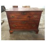 2 DRAWER MAHOGANY CHIPPENDALE STYLE CHEST