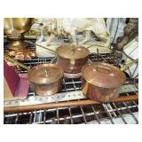 COPPER POTS WITH LIDS