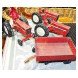 TOY TRACKTORS AND WAGON