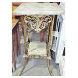 FRENCH STYLE BRASS & ALABASTER STAND FRENCH STYLE BRASS & ALABASTER STAND
