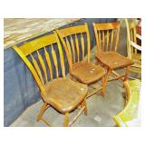 EARLY PLANK SEAT WINDSOR STYLE CHAIRS