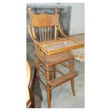 PRESSED BACK OAK HIGH CHAIR